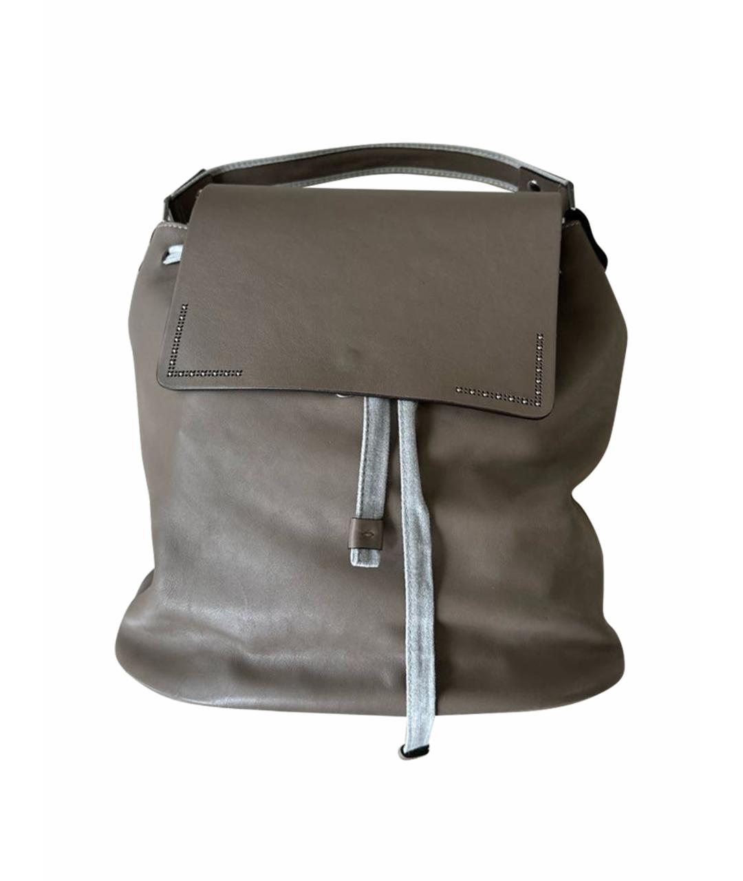 PESERICO Бежевый кожаный рюкзак, фото 1