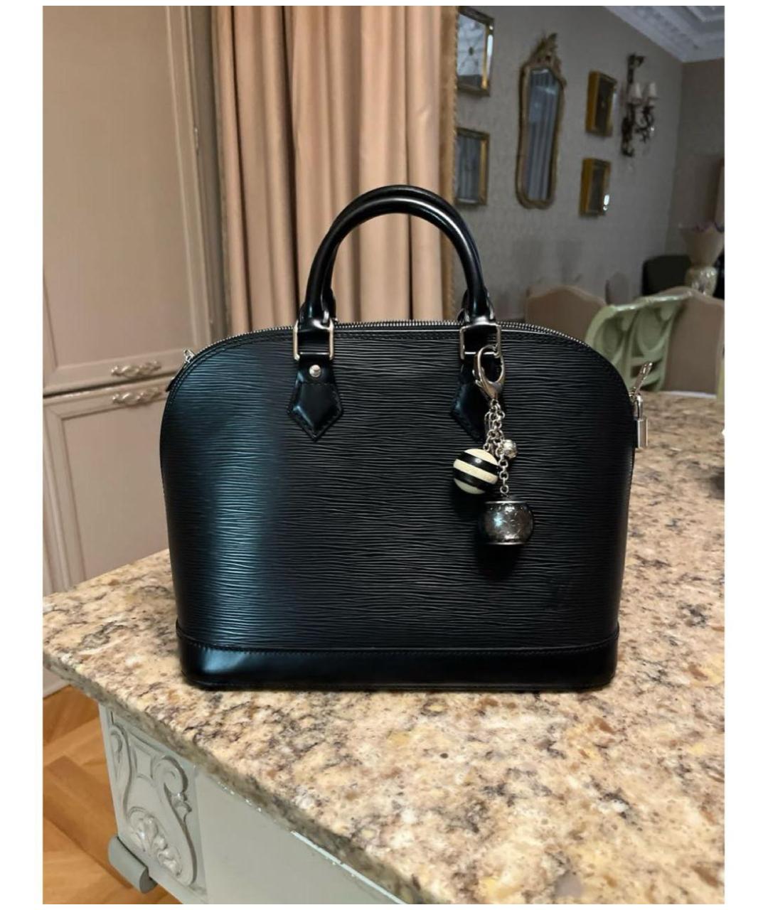 LOUIS VUITTON PRE-OWNED Черная кожаная сумка с короткими ручками, фото 9