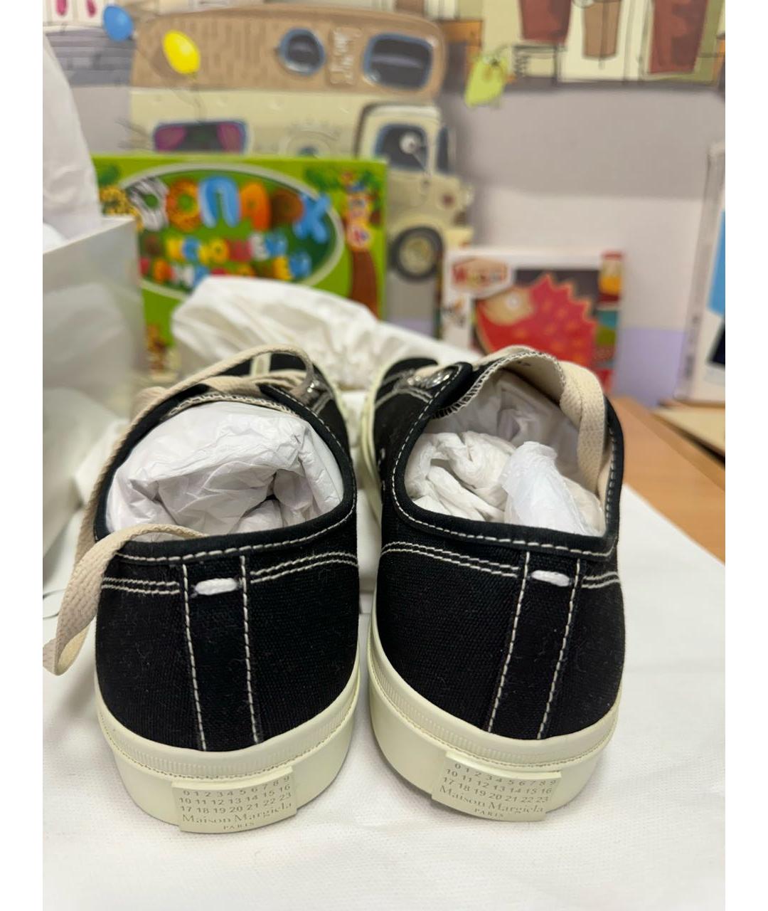 MAISON MARGIELA Черные текстильные кеды, фото 4