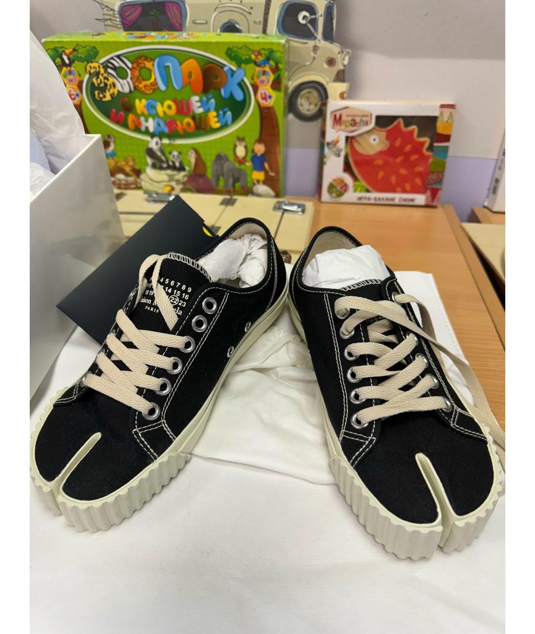 MAISON MARGIELA Черные текстильные кеды, фото 2