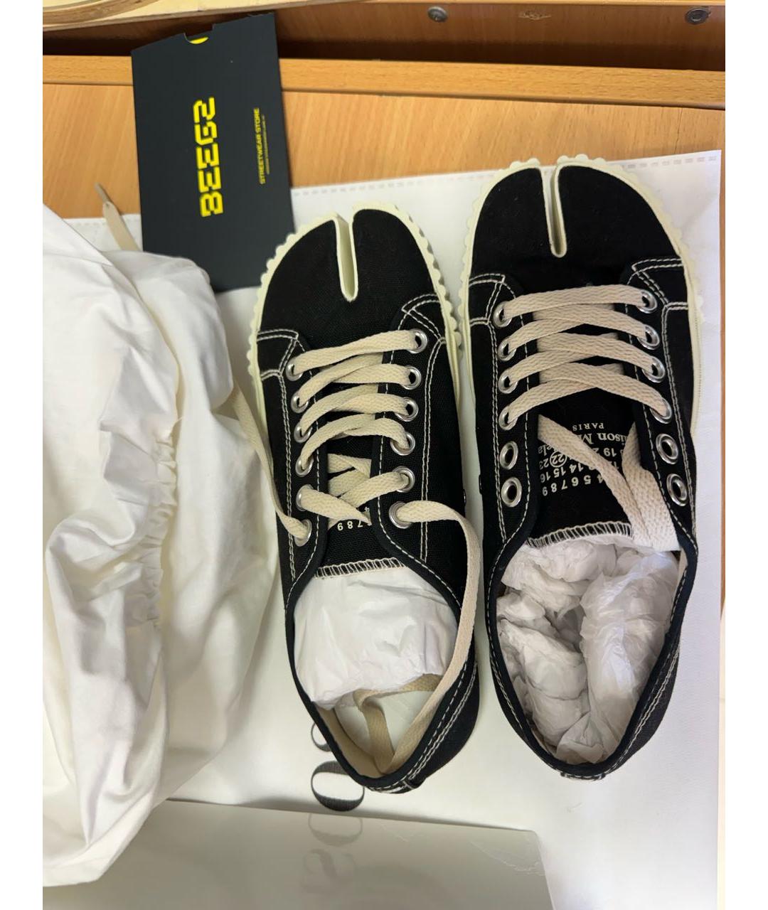 MAISON MARGIELA Черные текстильные кеды, фото 3