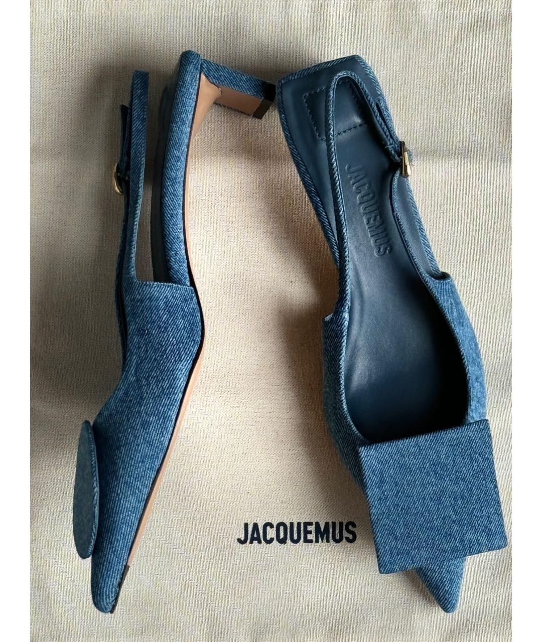 JACQUEMUS Синие текстильные туфли, фото 5