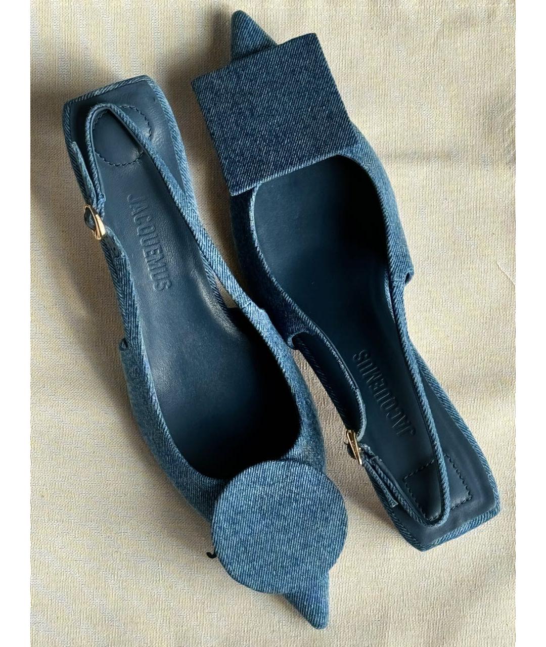 JACQUEMUS Синие текстильные туфли, фото 4