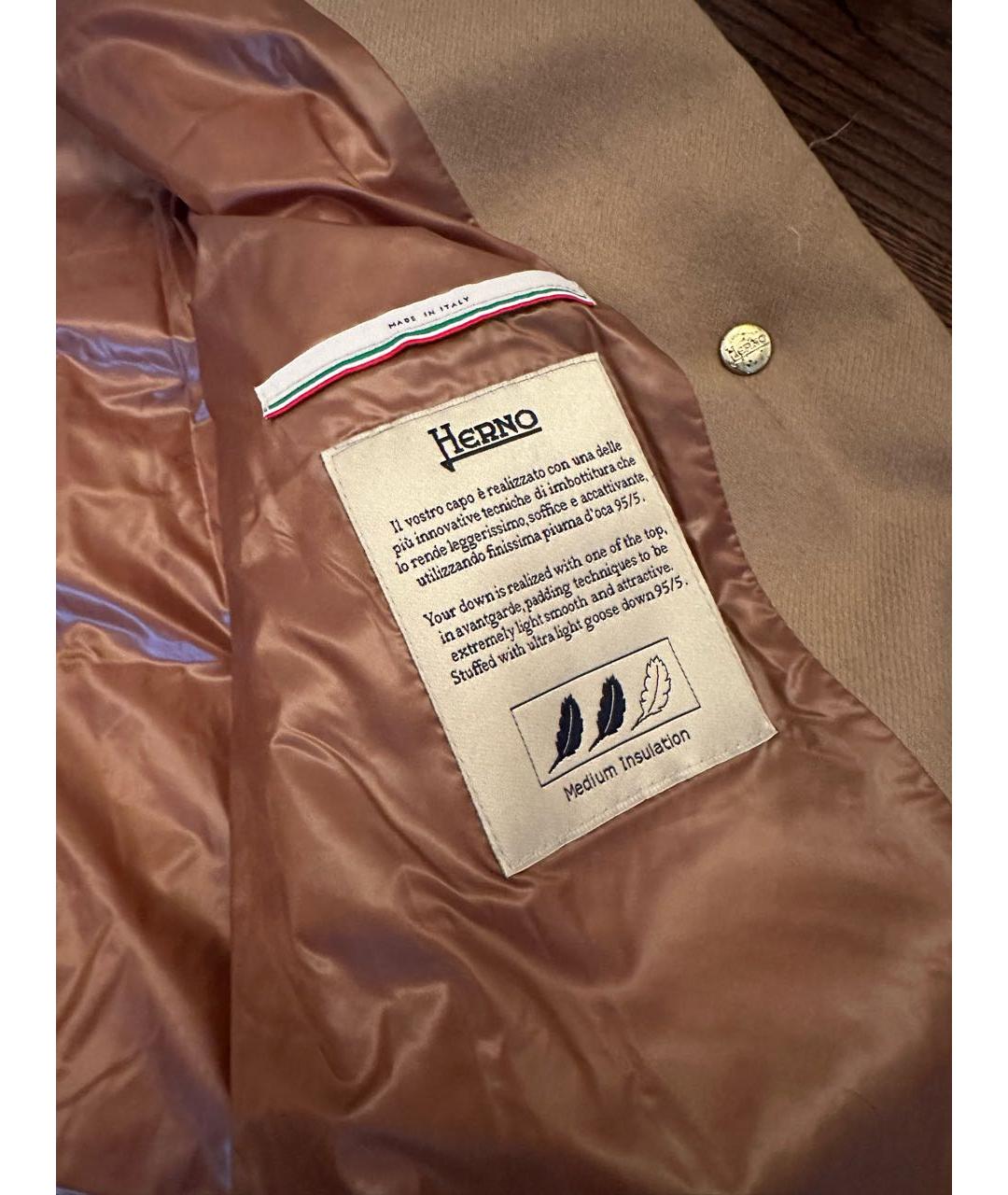 HERNO Бежевая кашемировая куртка, фото 3