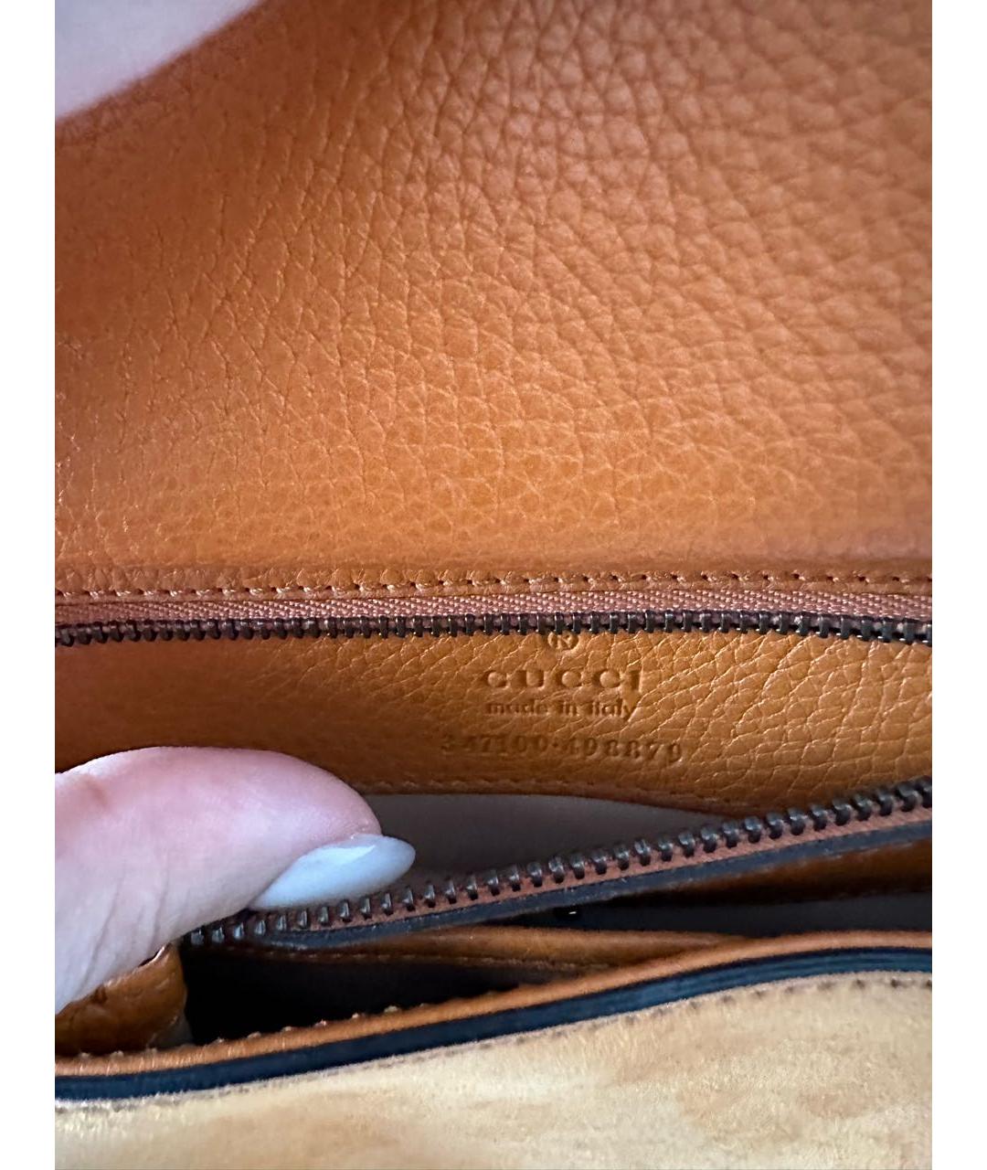 GUCCI Оранжевая замшевая сумка через плечо, фото 3