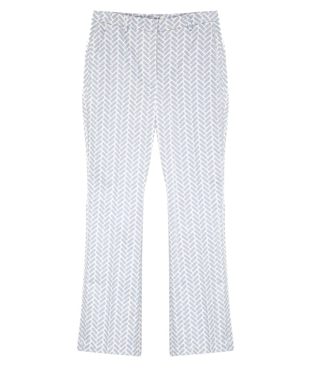 PESERICO Голубые хлопко-эластановые прямые брюки, фото 1