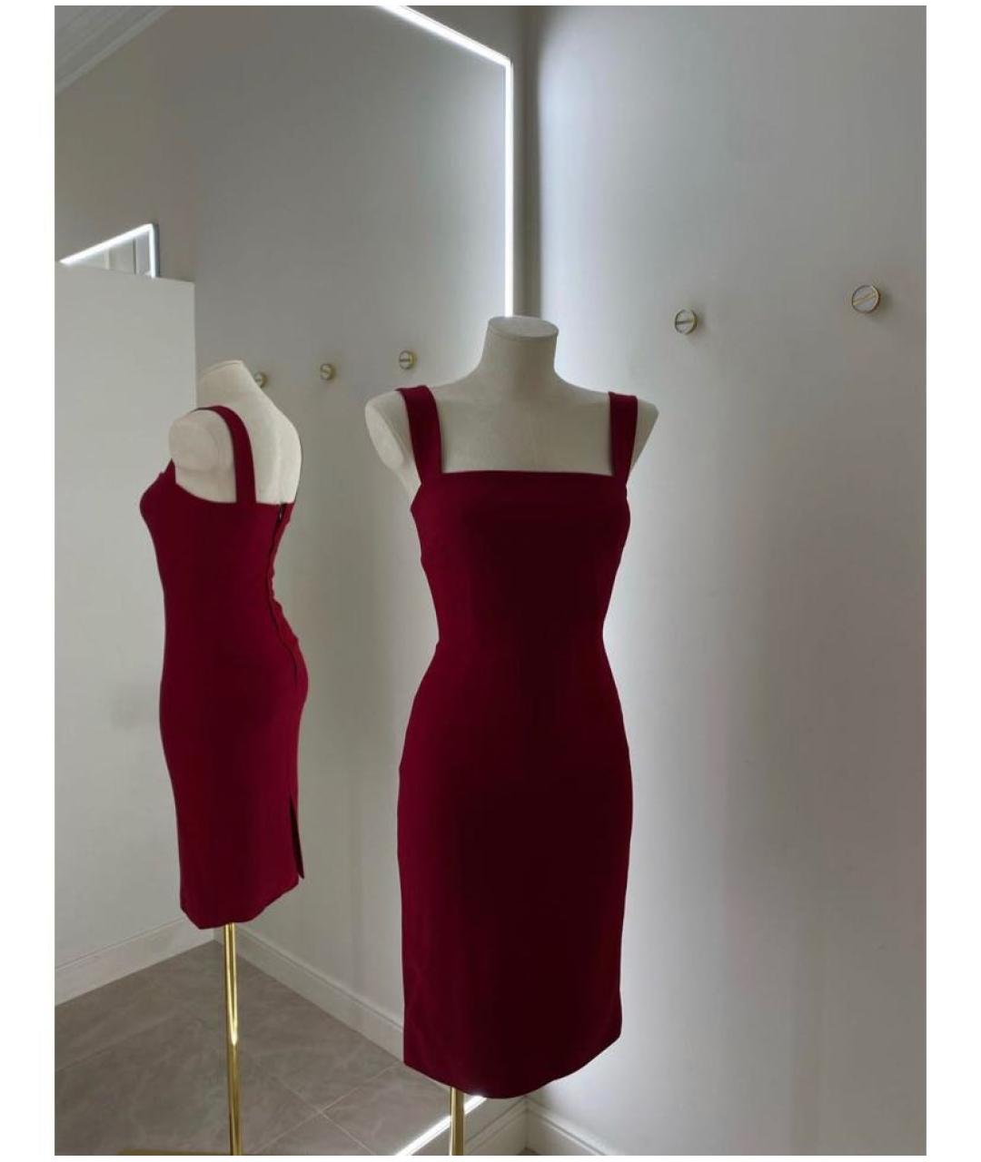 DOLCE&GABBANA Бордовое вискозное вечернее платье, фото 9