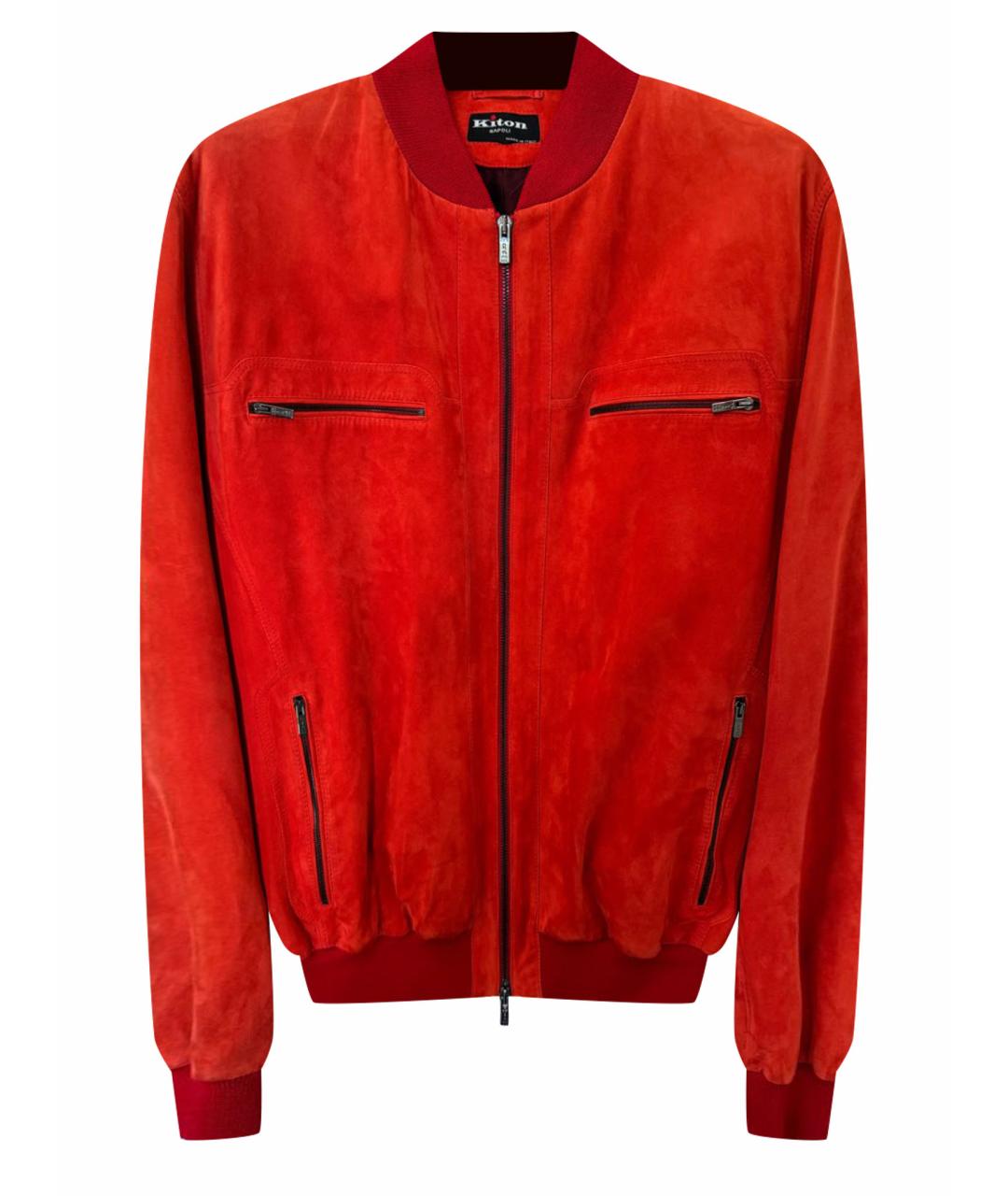 KITON Красная замшевая куртка, фото 1