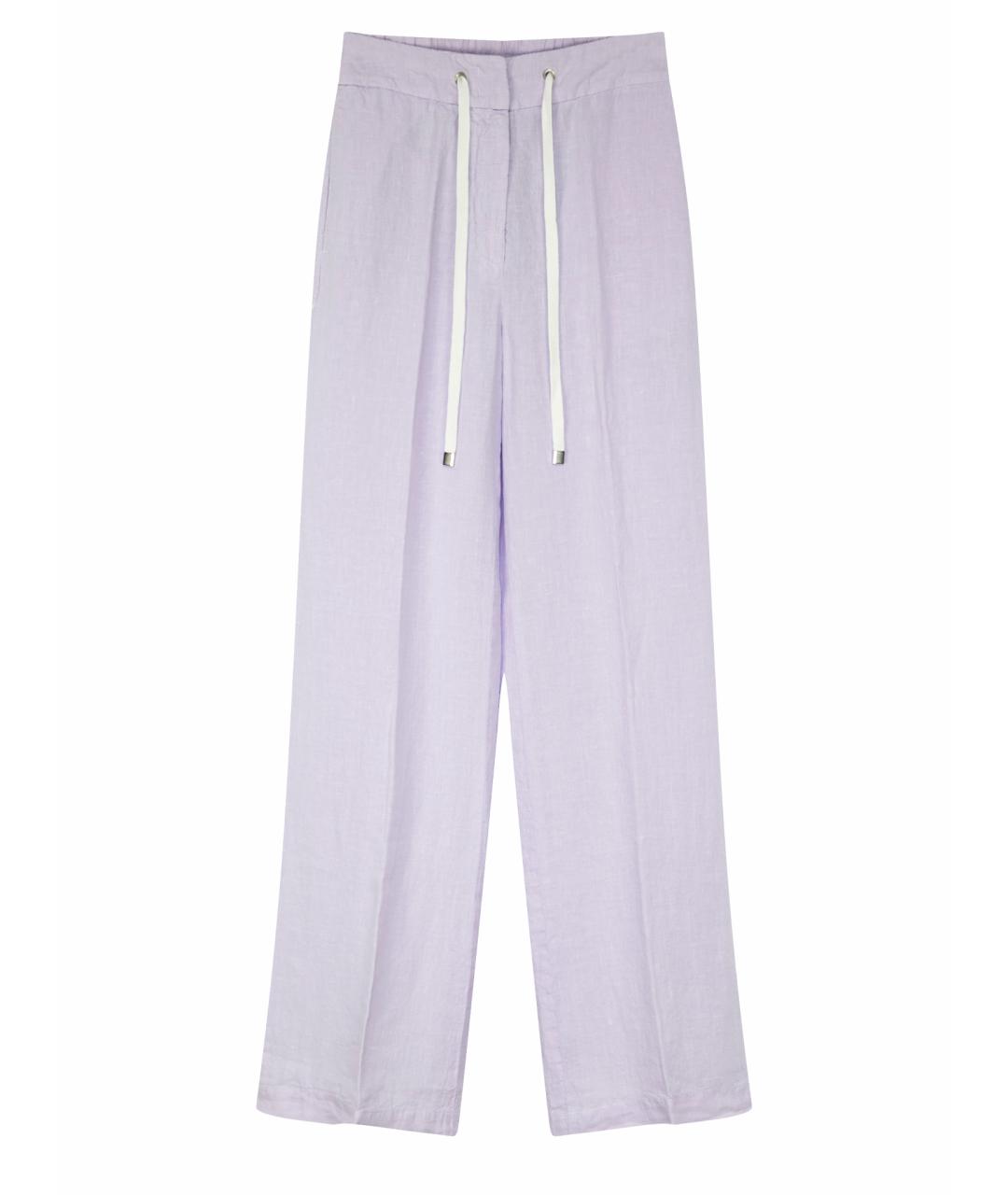 PESERICO Фиолетовые льняные брюки широкие, фото 1