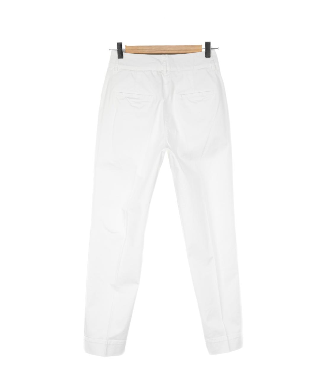 PESERICO Белые хлопковые прямые брюки, фото 2