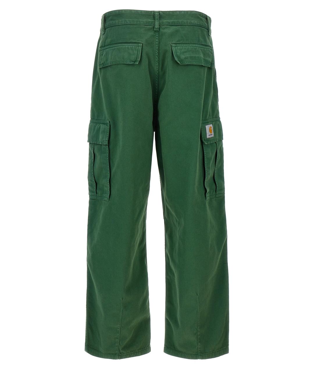 CARHARTT WIP Зеленые хлопковые повседневные брюки, фото 2