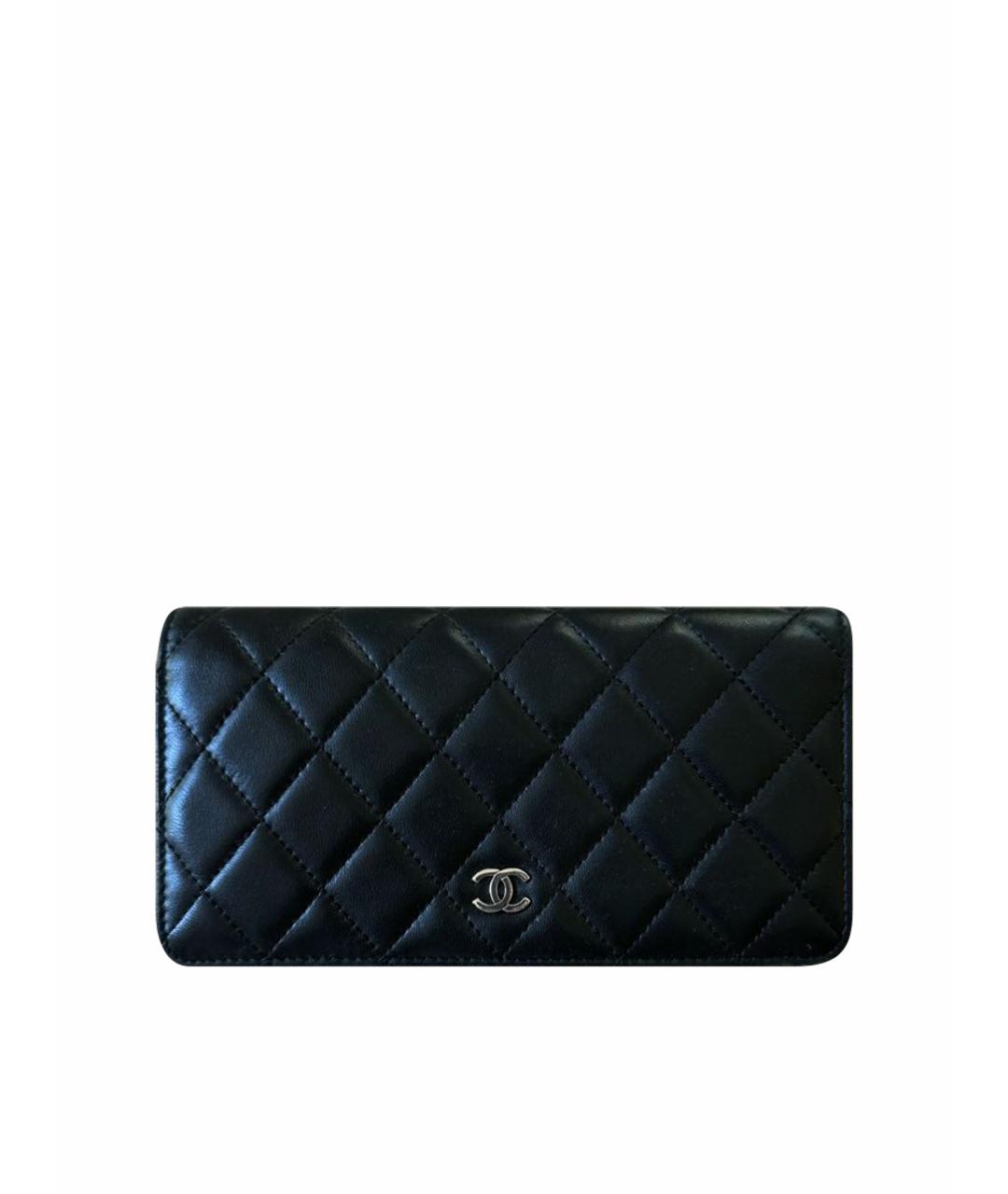 CHANEL PRE-OWNED Черный кожаный кошелек, фото 1