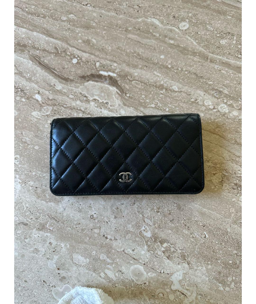 CHANEL PRE-OWNED Черный кожаный кошелек, фото 8