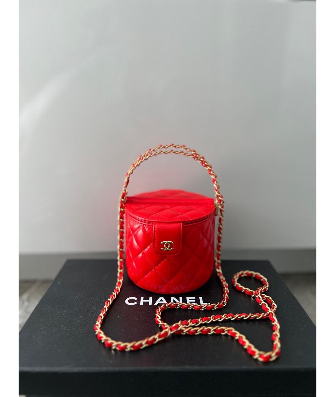 CHANEL PRE-OWNED Красная кожаная сумка через плечо, фото 2