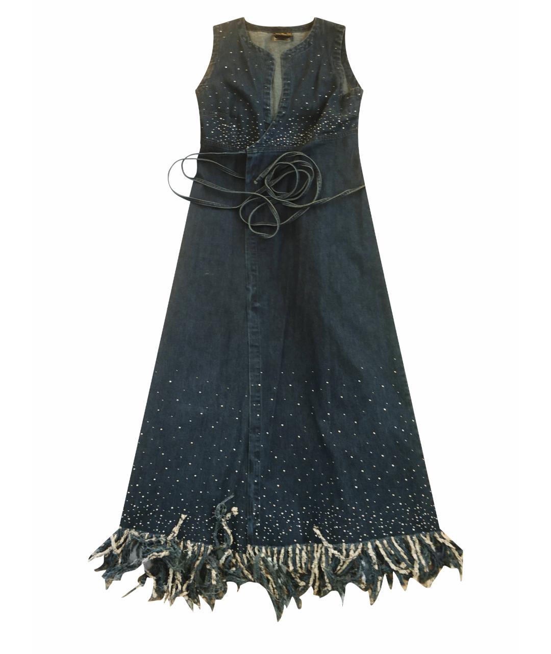 FENDI Темно-синее деним повседневное платье, фото 1