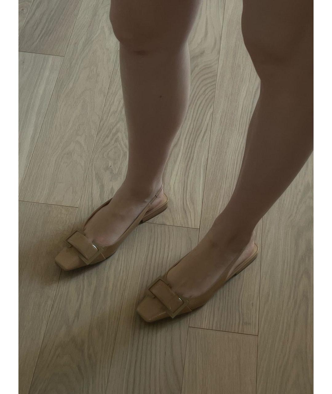 SERGIO ROSSI Бежевые туфли из лакированной кожи, фото 7