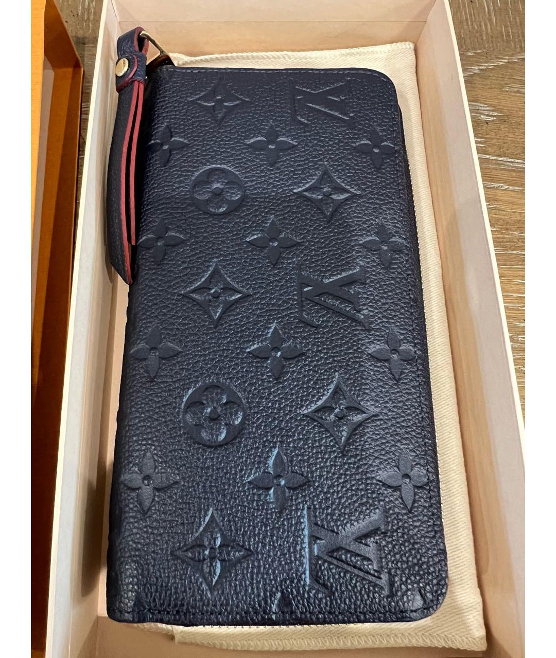 LOUIS VUITTON PRE-OWNED Темно-синий кожаный кошелек, фото 3