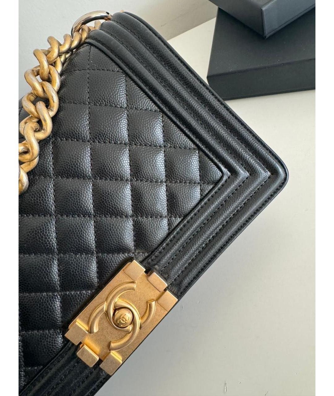 CHANEL PRE-OWNED Черная кожаная сумка через плечо, фото 5