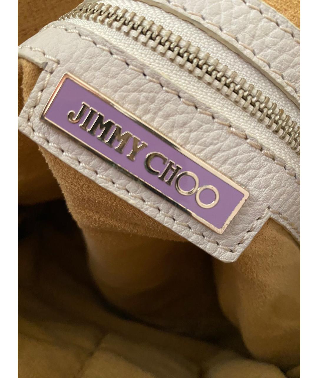 JIMMY CHOO Белая кожаная сумка через плечо, фото 8