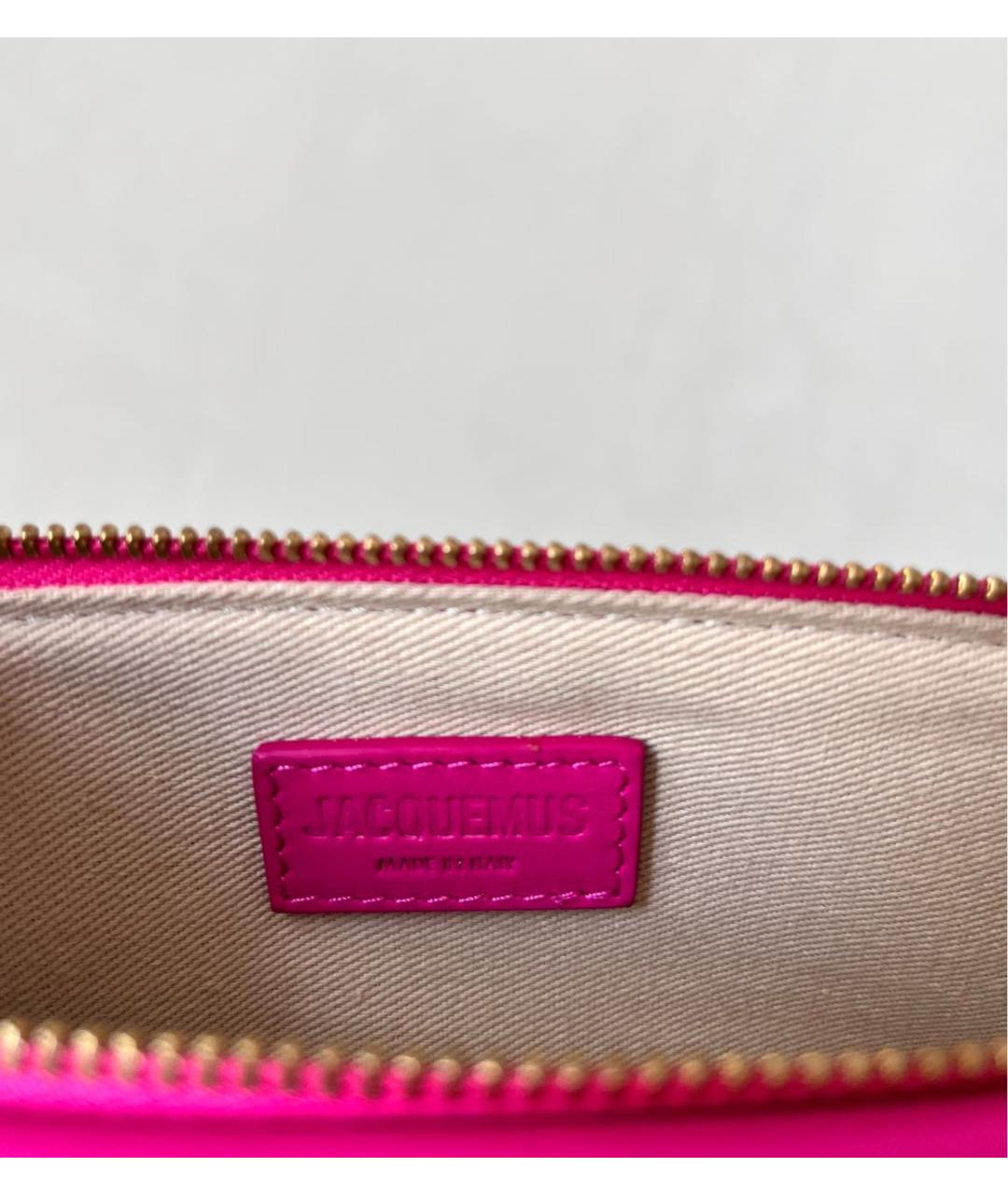 JACQUEMUS Розовая кожаная сумка через плечо, фото 6