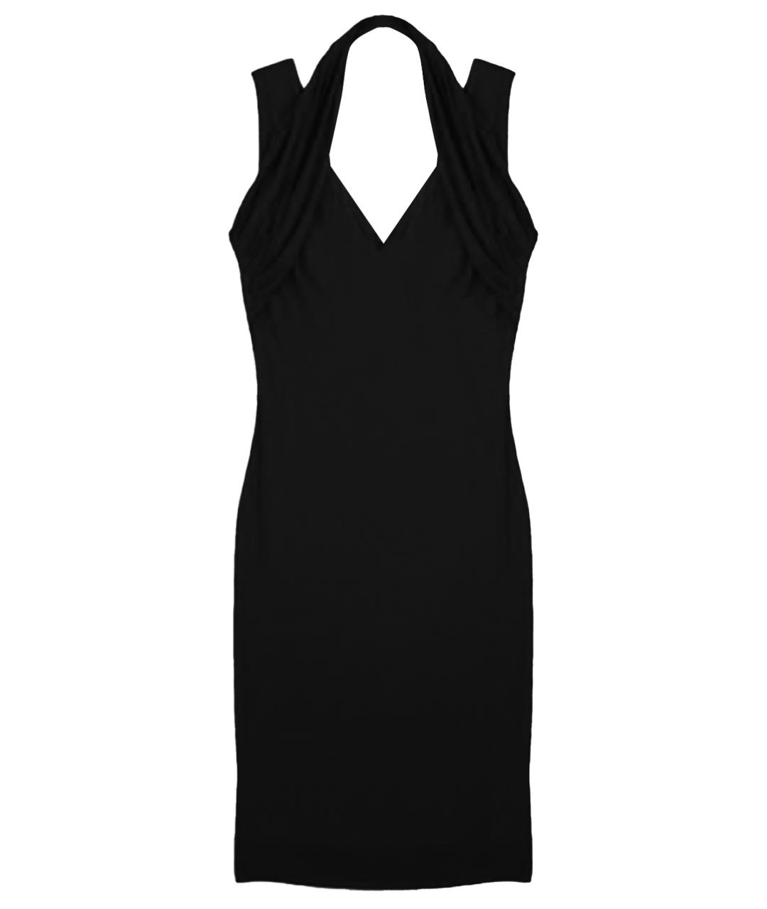 ALEXANDER MCQUEEN Черное вискозное коктейльное платье, фото 1