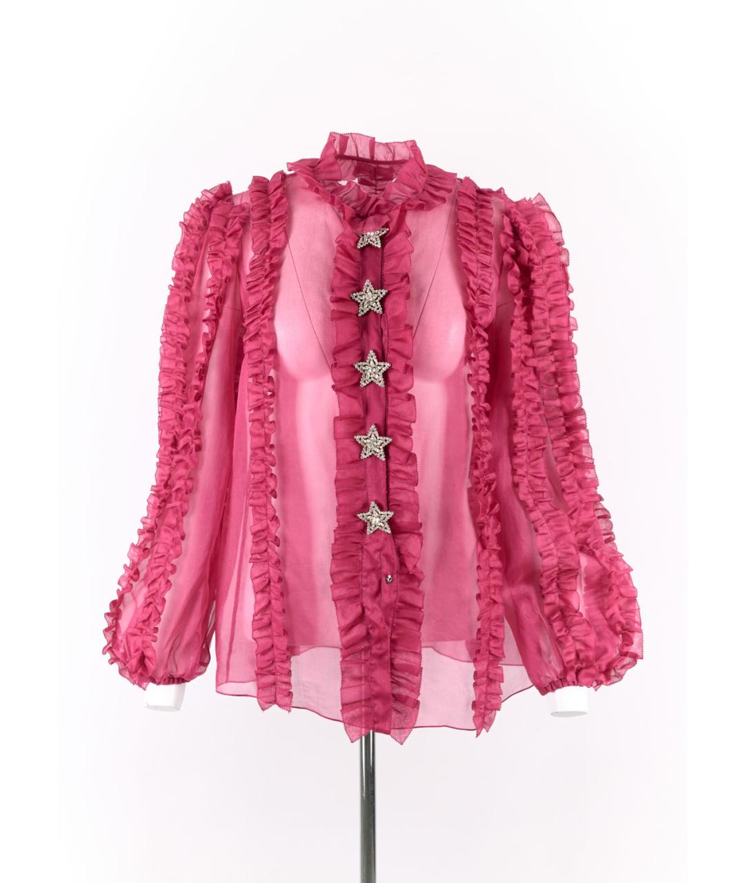 DOLCE&GABBANA Розовая шелковая блузы, фото 5
