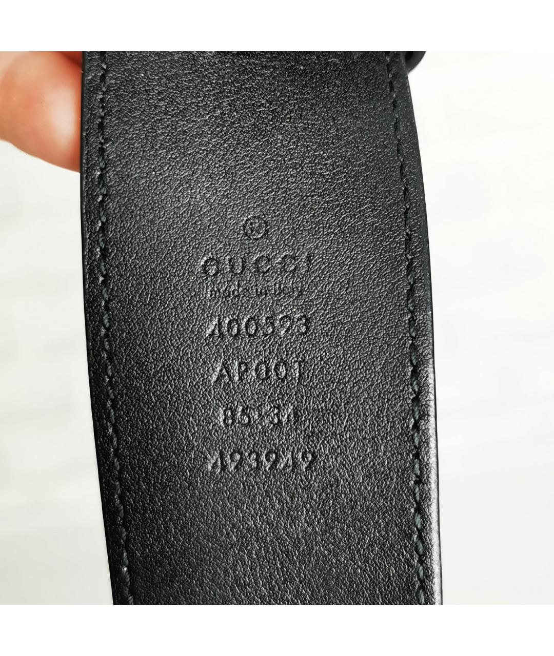 GUCCI Черный кожаный ремень, фото 3