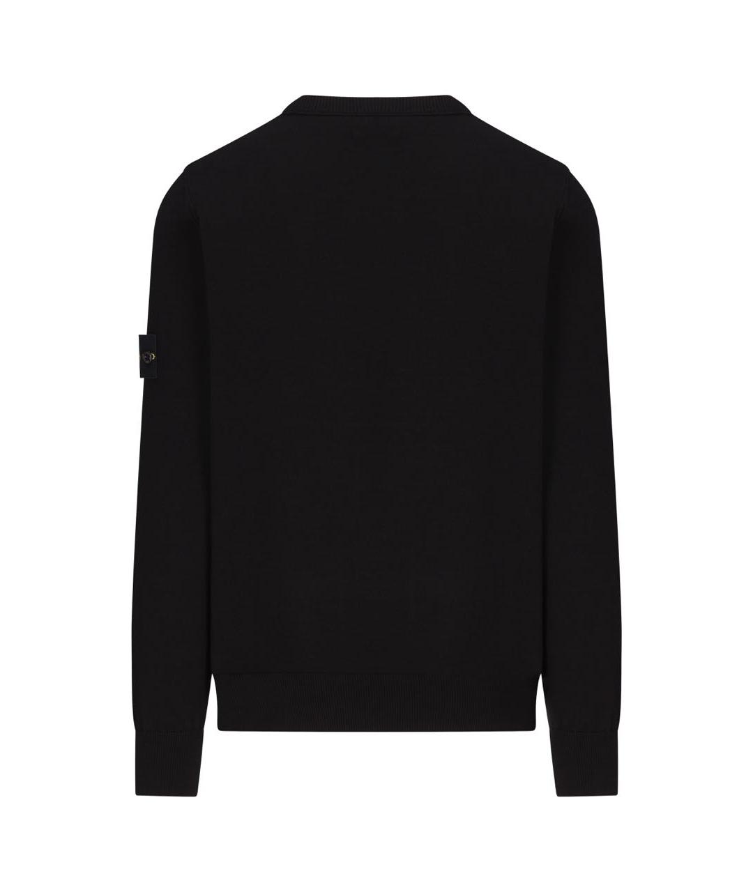 STONE ISLAND Черный хлопковый джемпер / свитер, фото 3