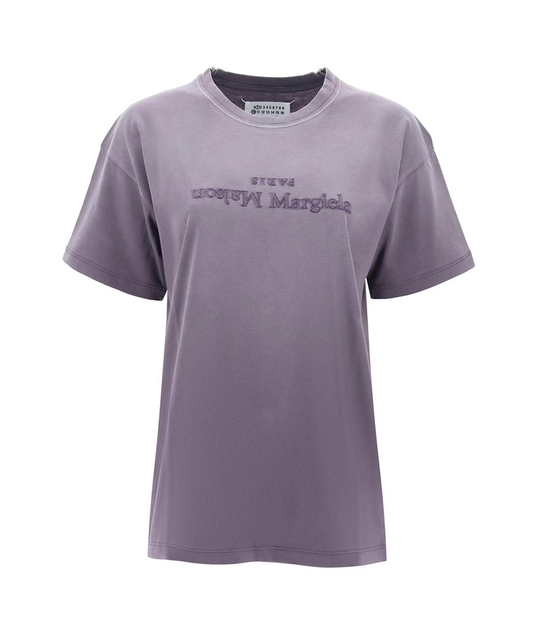 MAISON MARGIELA Фиолетовая хлопковая футболка, фото 2