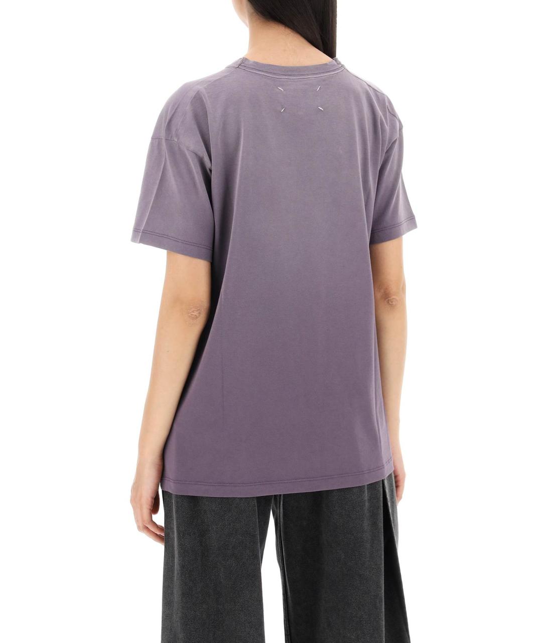 MAISON MARGIELA Фиолетовая хлопковая футболка, фото 5