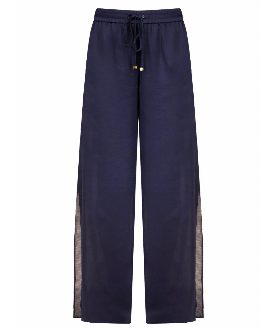 MICHAEL MICHAEL KORS Темно-синие полиэстеровые брюки широкие, фото 1