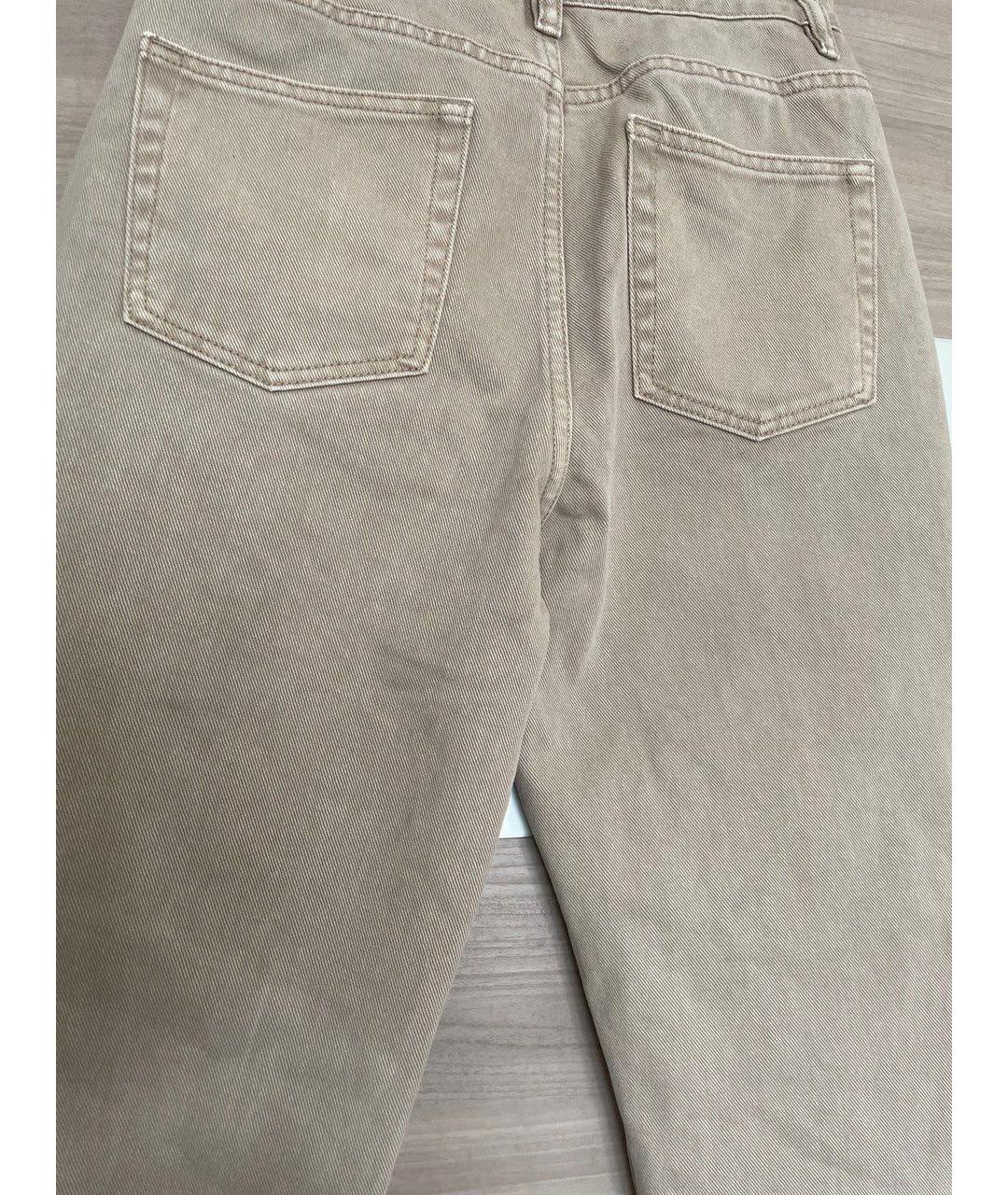 12 STOREEZ Бежевые хлопковые прямые джинсы, фото 4
