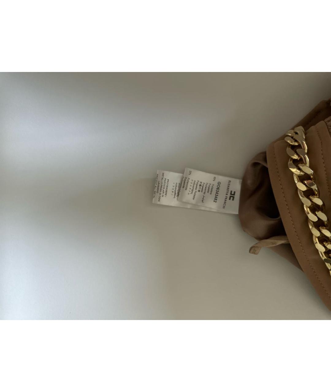 ELISABETTA FRANCHI Бежевая полиэстеровая юбка мини, фото 3