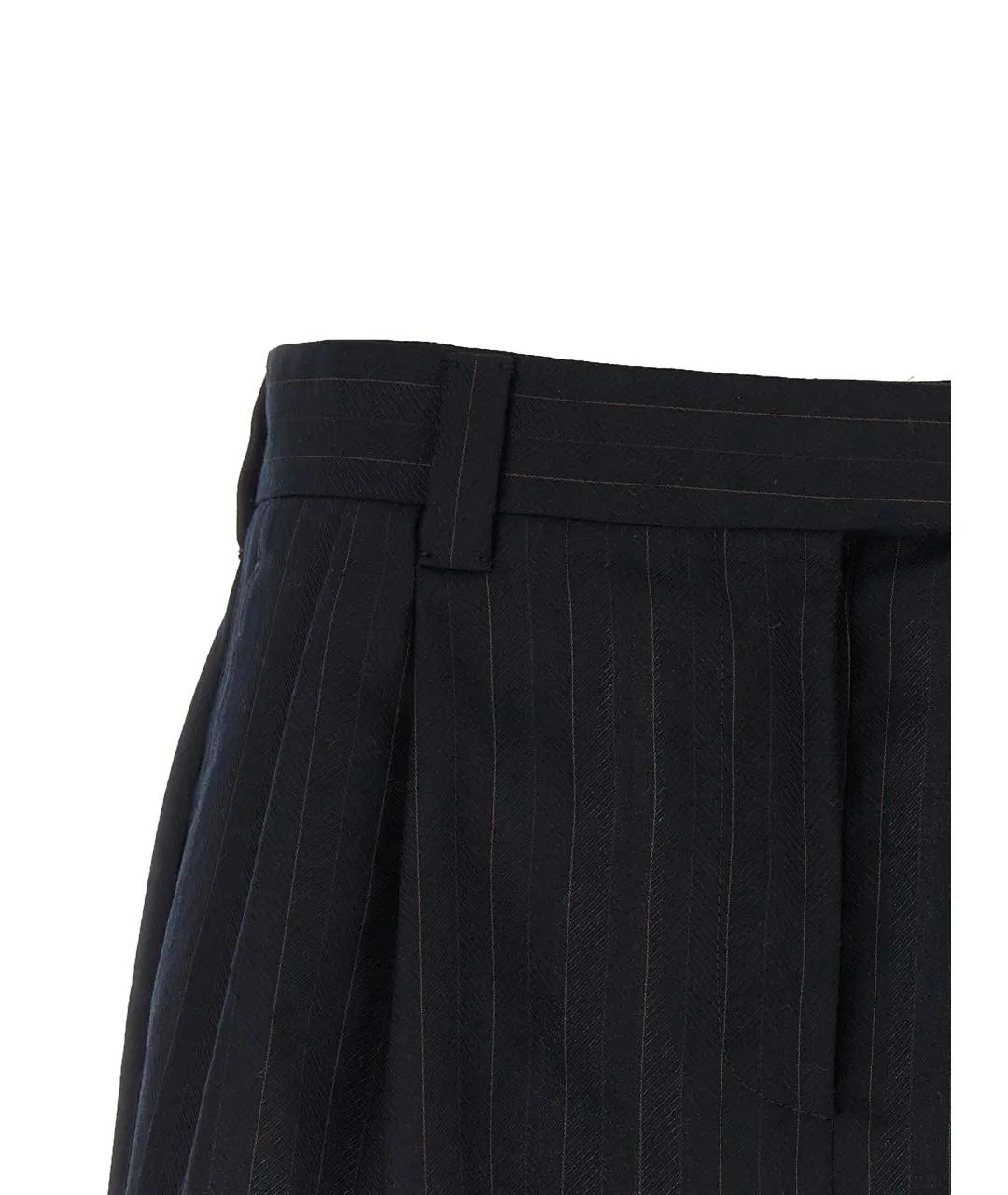 MIU MIU Темно-синяя шерстяная юбка мини, фото 3
