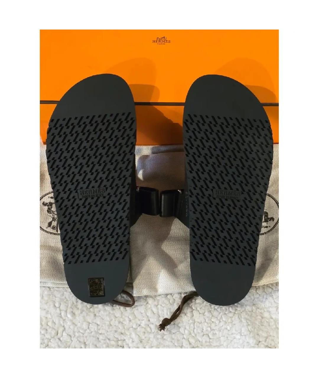 HERMES PRE-OWNED Черные кожаные сандалии, фото 7