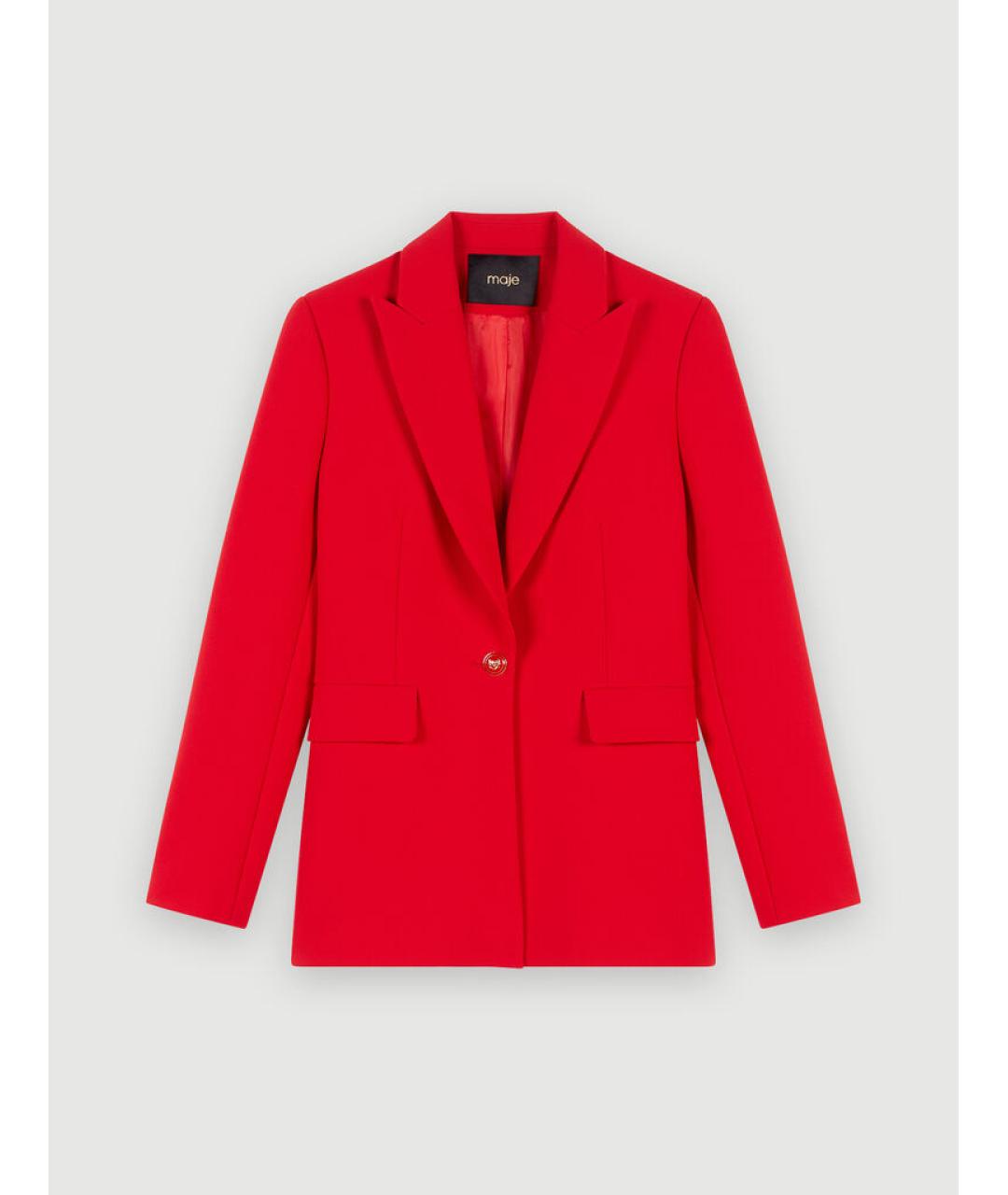 MAJE Красный полиэстеровый жакет/пиджак, фото 8