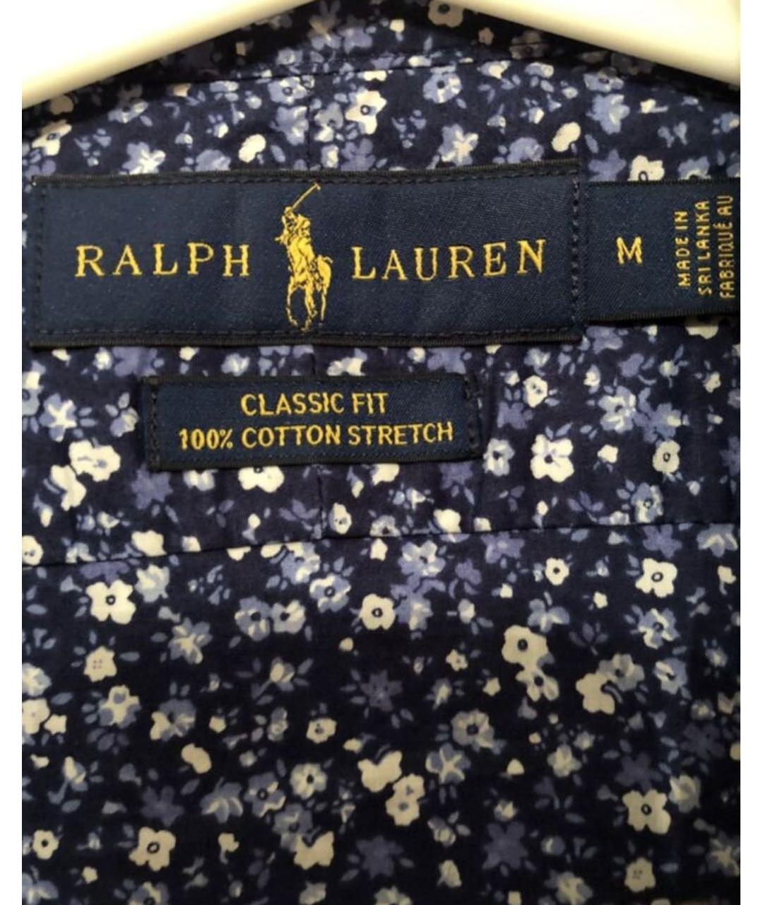 RALPH LAUREN Синяя хлопковая кэжуал рубашка, фото 3
