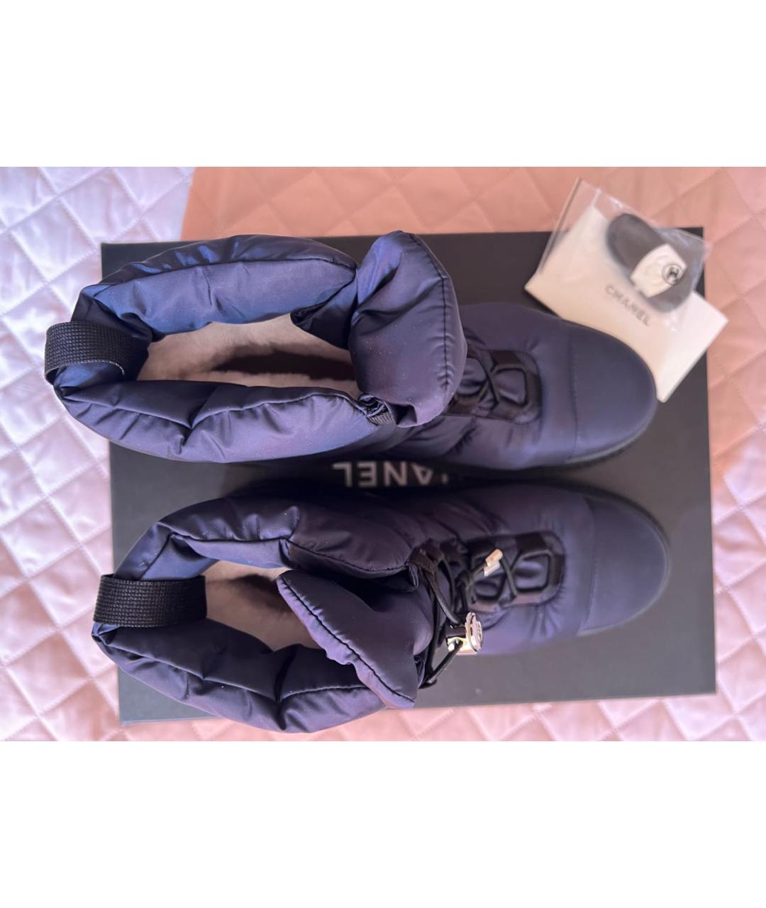 CHANEL Темно-синие ботинки, фото 3