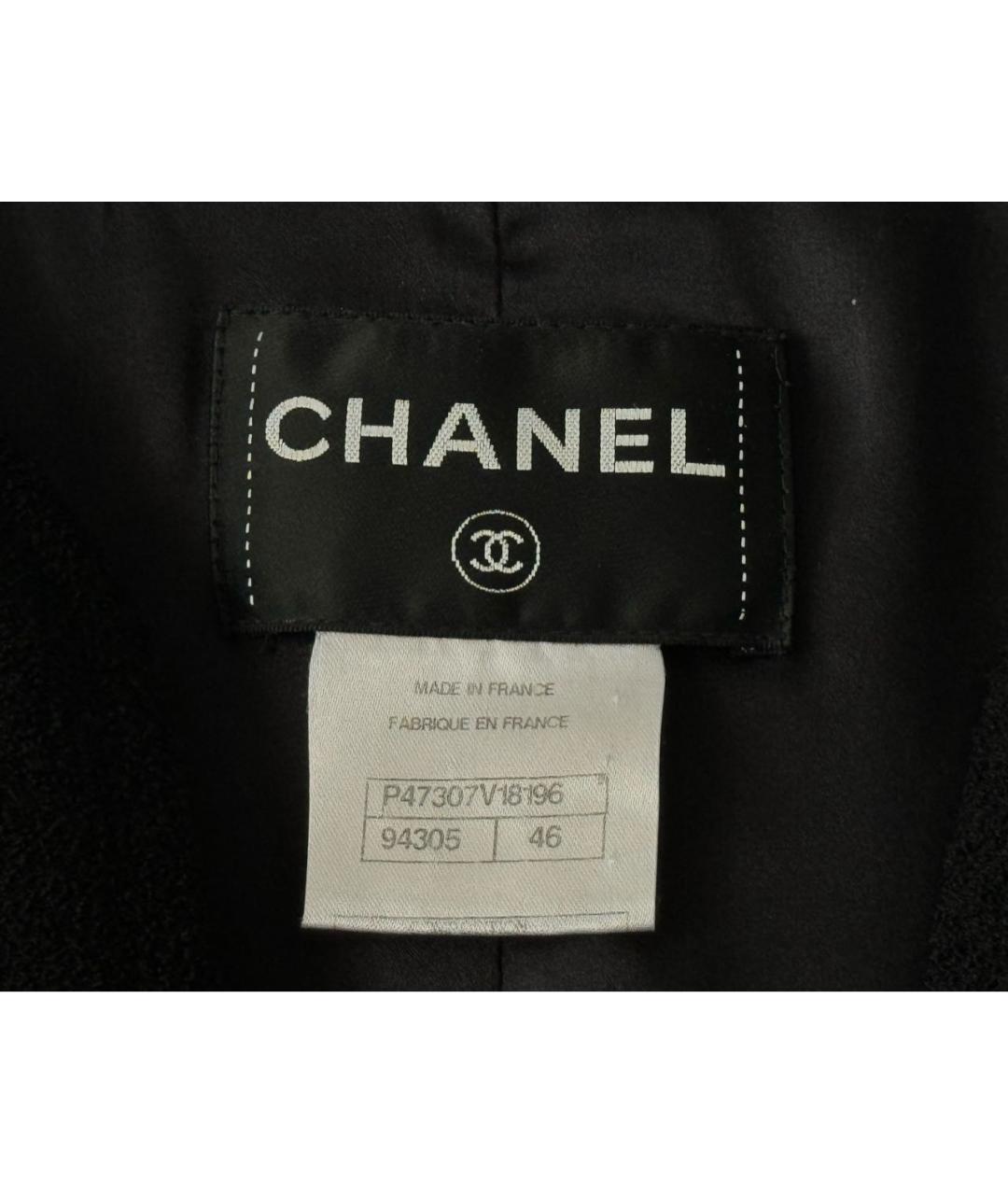 CHANEL PRE-OWNED Черный твидовый жакет/пиджак, фото 6