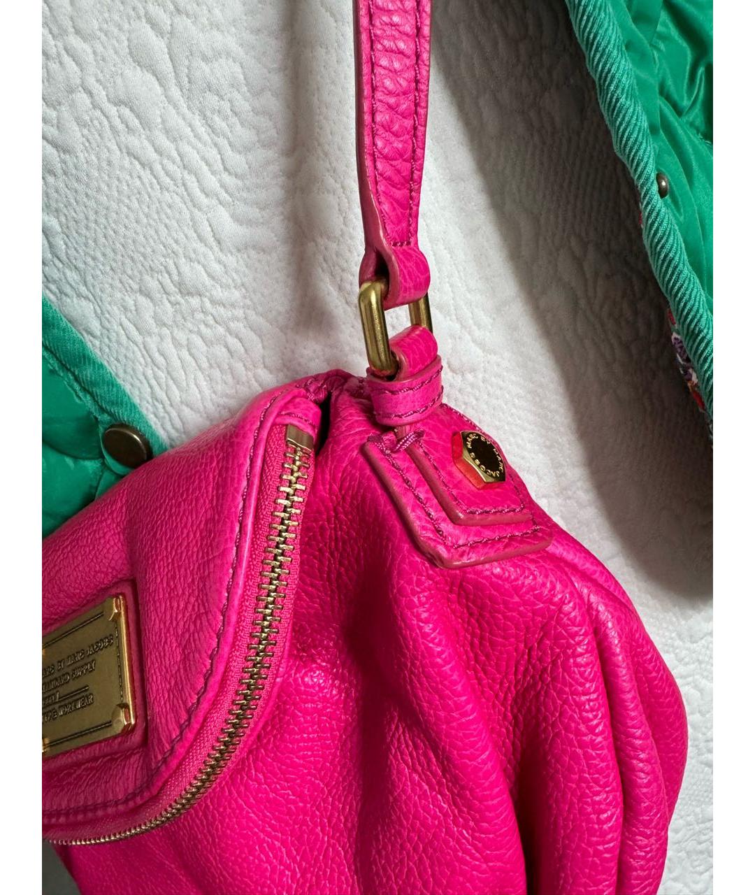 MARC BY MARC JACOBS Розовая кожаная сумка через плечо, фото 7