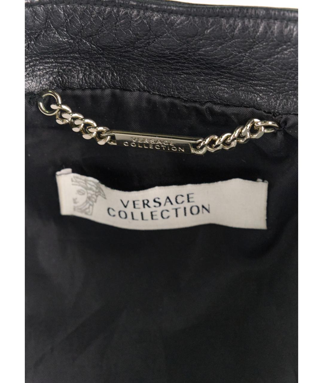 VERSACE COLLECTION Черная кожаная куртка, фото 3