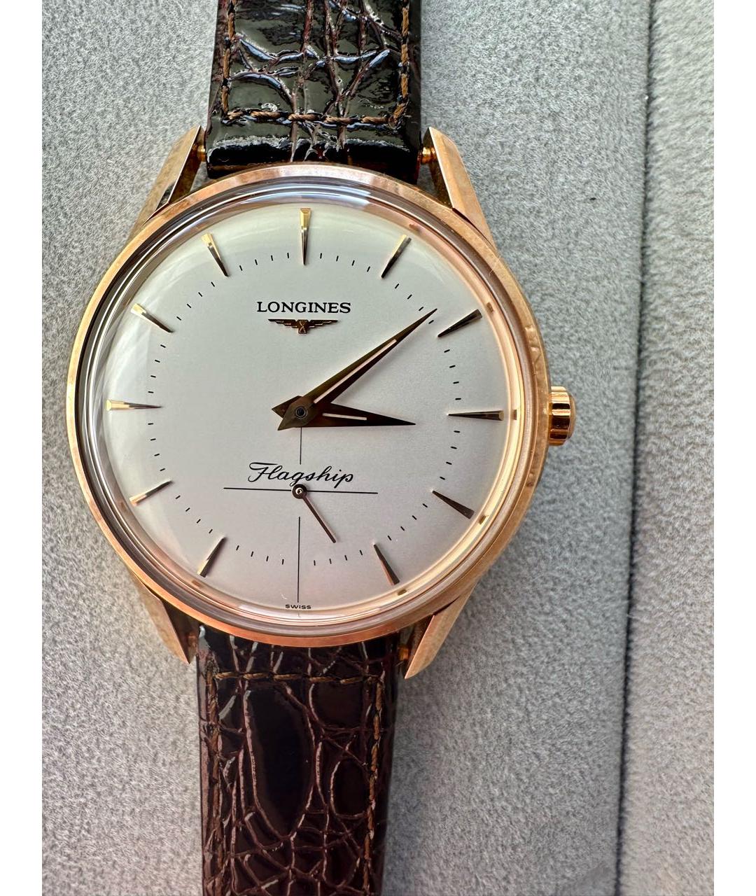 LONGINES Белые часы из розового золота, фото 8