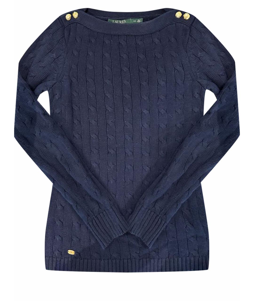 RALPH LAUREN Темно-синий хлопковый джемпер / свитер, фото 1