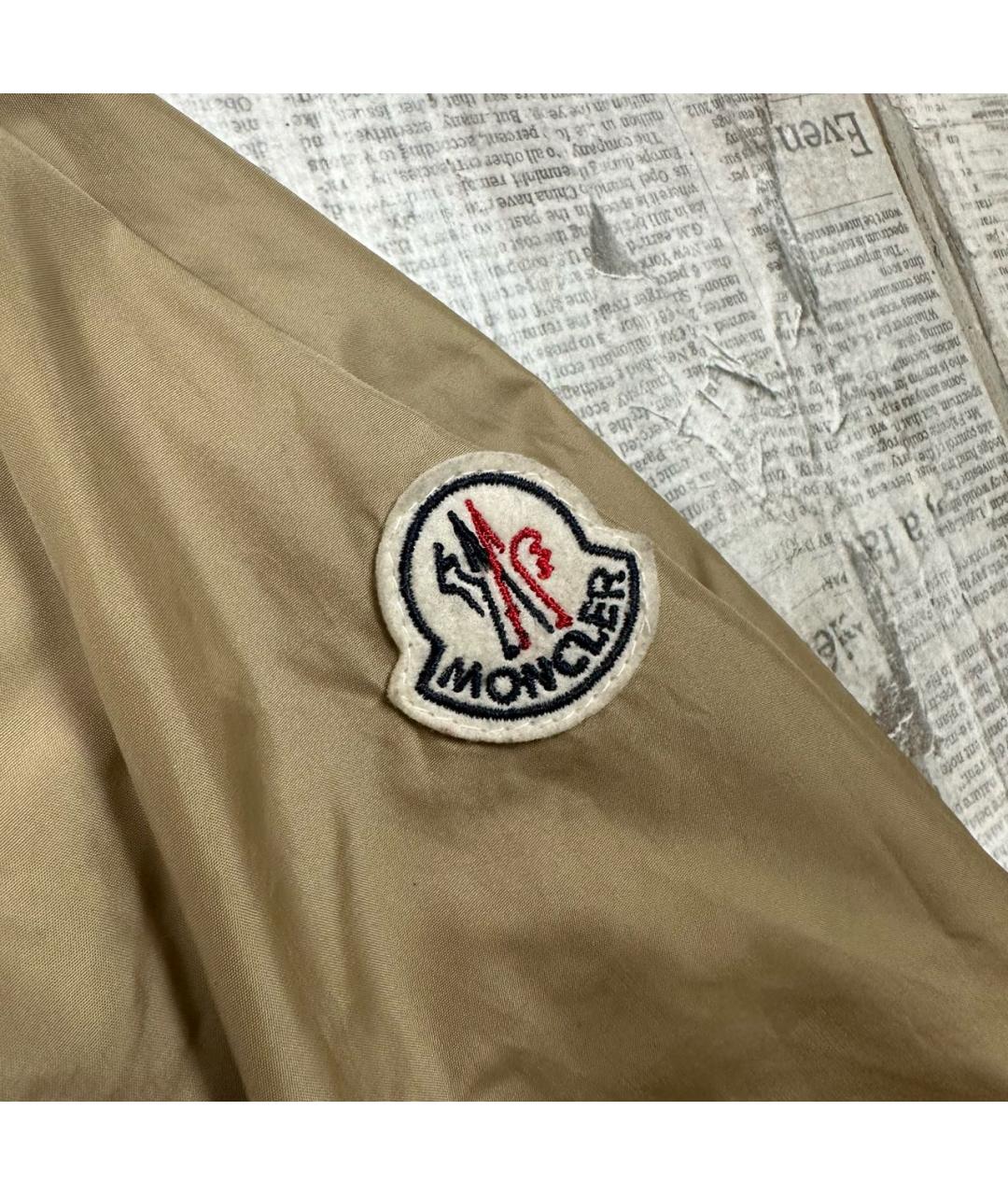 MONCLER Бежевая полиамидовая парка, фото 4