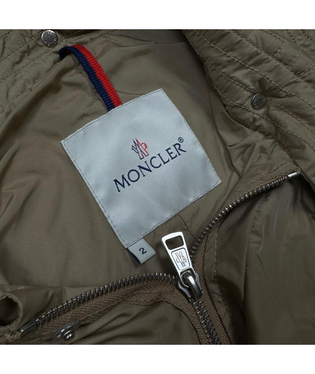 MONCLER Бежевая полиамидовая парка, фото 3