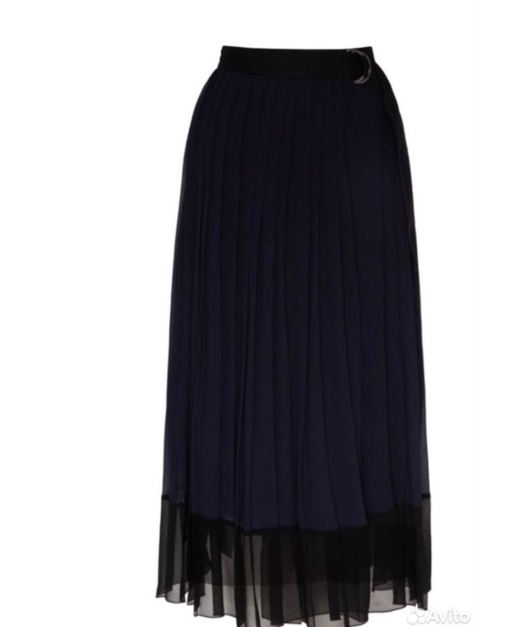 ERMANNO ERMANNO Темно-синяя полиэстеровая юбка миди, фото 1