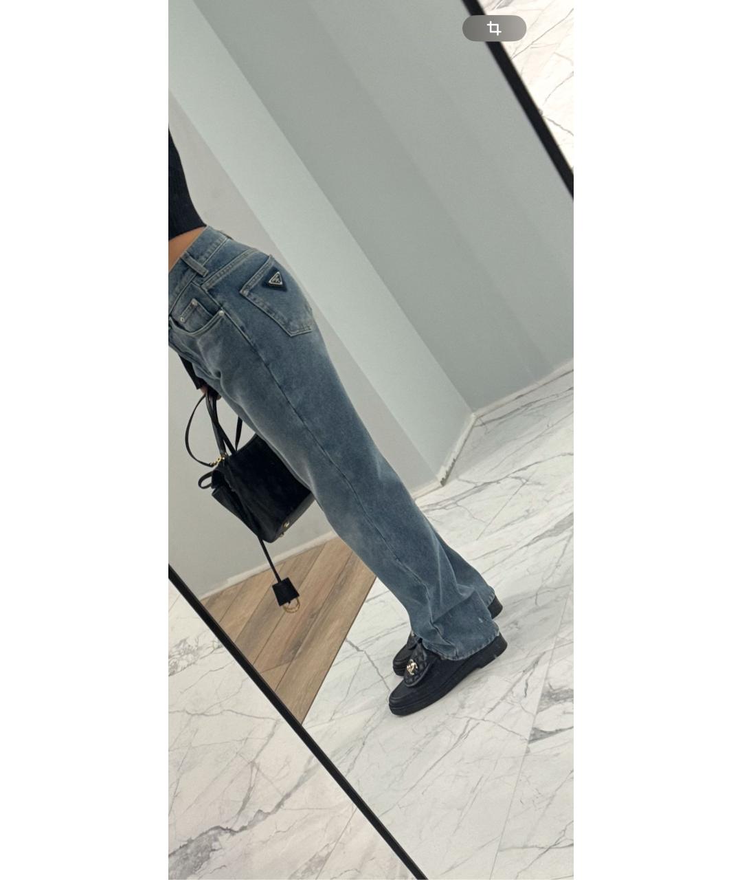 PRADA Синие хлопковые прямые джинсы, фото 8