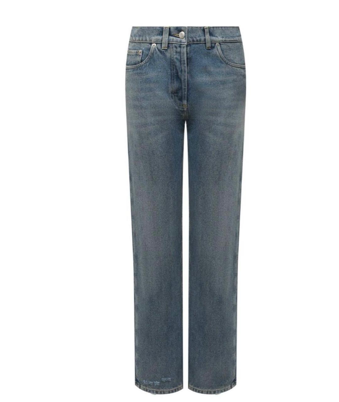 PRADA Синие хлопковые прямые джинсы, фото 1