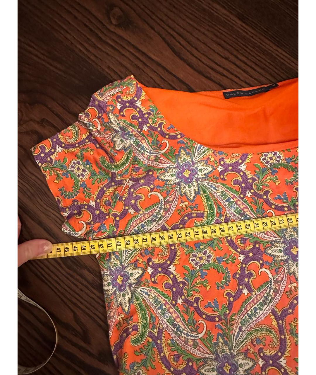 RALPH LAUREN Оранжевое вискозное повседневное платье, фото 4