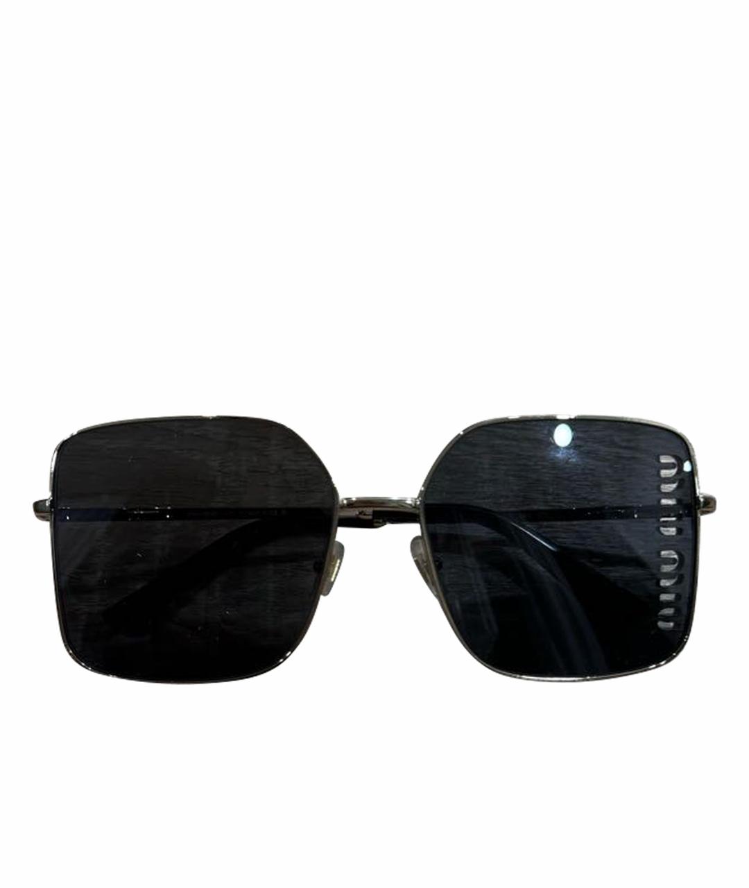 MIU MIU Черные металлические солнцезащитные очки, фото 1